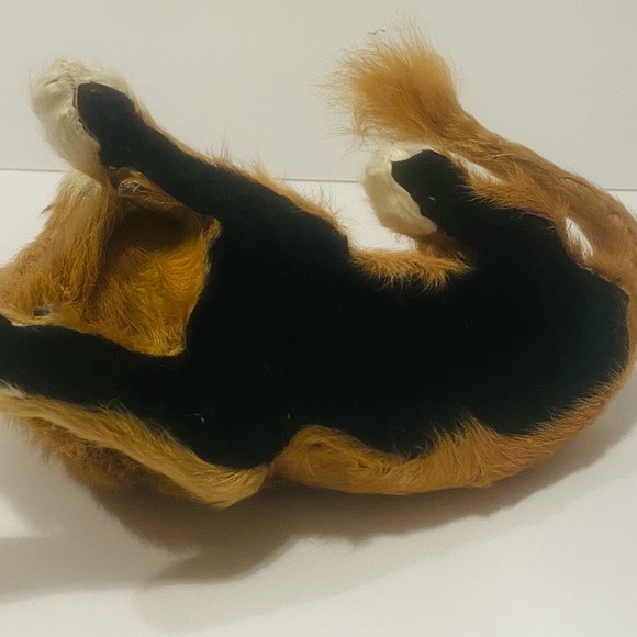 Vintage Lion Figurine Real Fur Glass Eyes Hair Sculpture Very Rare 9”-5” - Picture 10 of 12